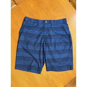 Puma Golf Shorts Mens 36 Blue Striped Stretch Performance Flat Front 11" Inseam